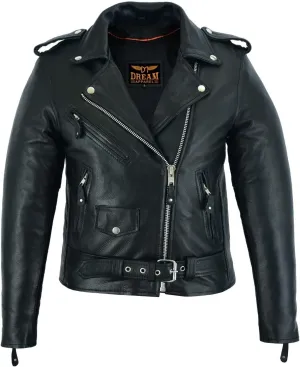 - Ladies Motorcycle Classic Black Leather Jacket Butter soft Cowhide Leather YKK Zippers ZIP-OUT LINER