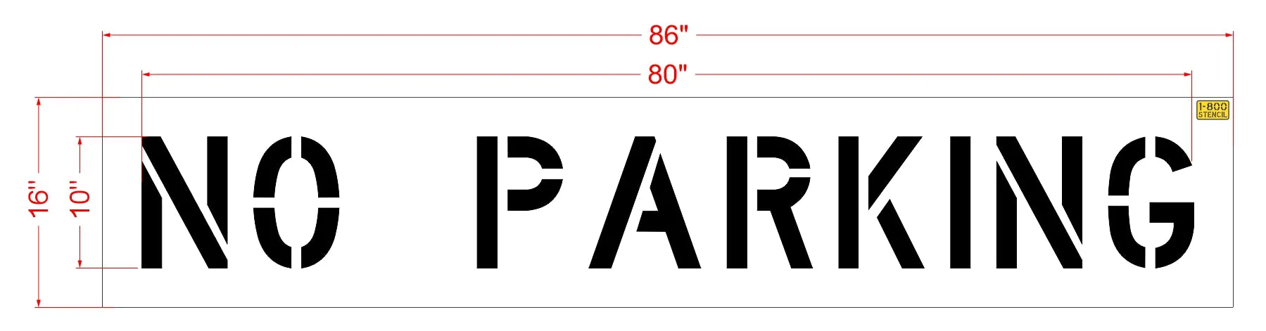 10" NO PARKING Stencil