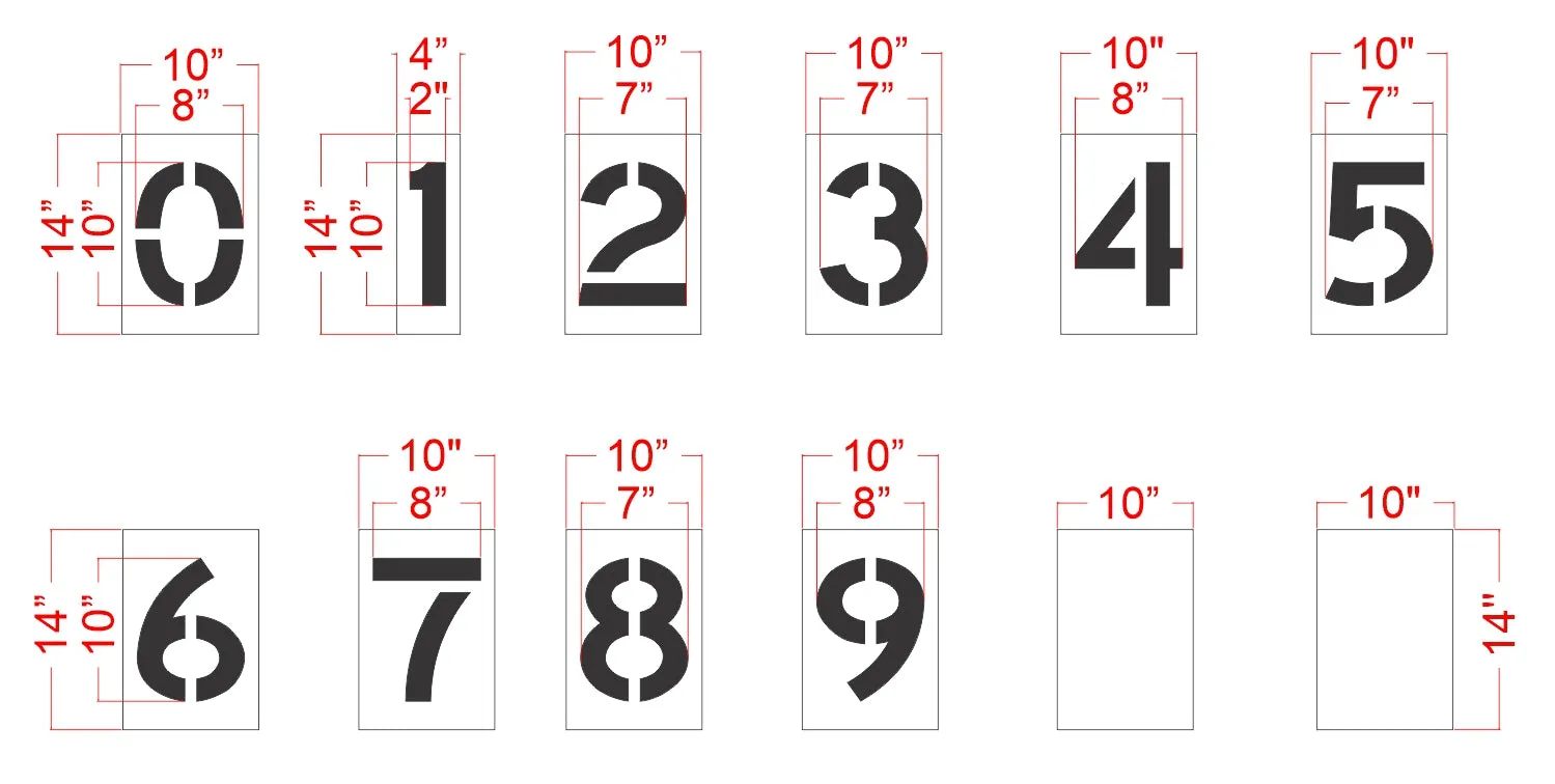 10" Number Kit Stencil