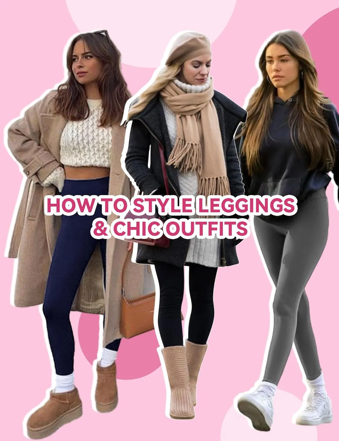 3 Pack Fleece Lined Leggings Women with Pockets - High Waisted Plus Size Winter Thermal Yoga Pants (S-5XL)