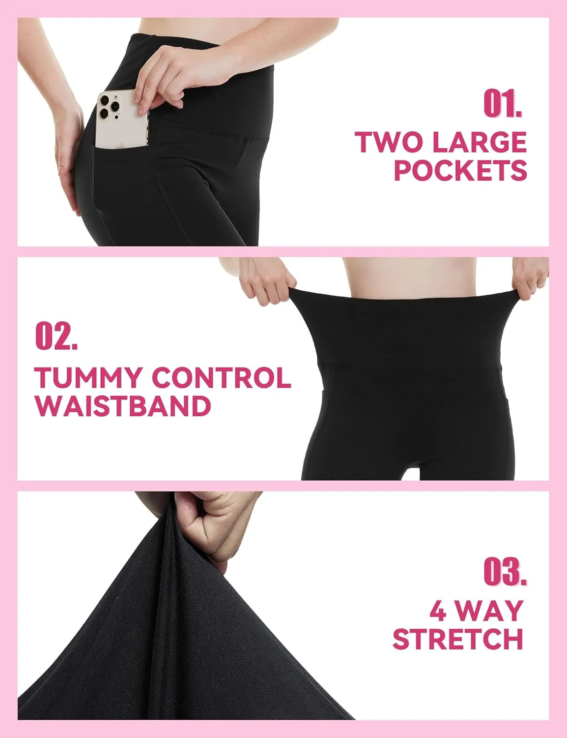 3 Pack Fleece Lined Leggings Women with Pockets - High Waisted Plus Size Winter Thermal Yoga Pants (S-5XL)