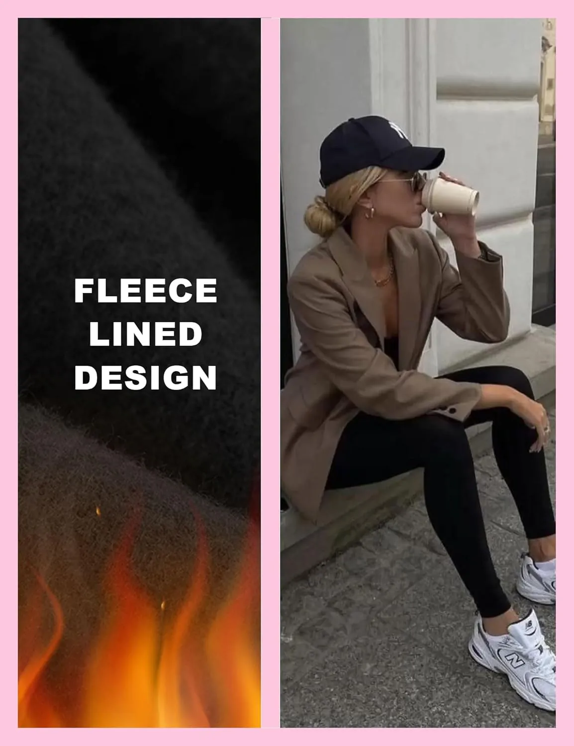 3 Pack Fleece Lined Leggings Women with Pockets - High Waisted Plus Size Winter Thermal Yoga Pants (S-5XL)
