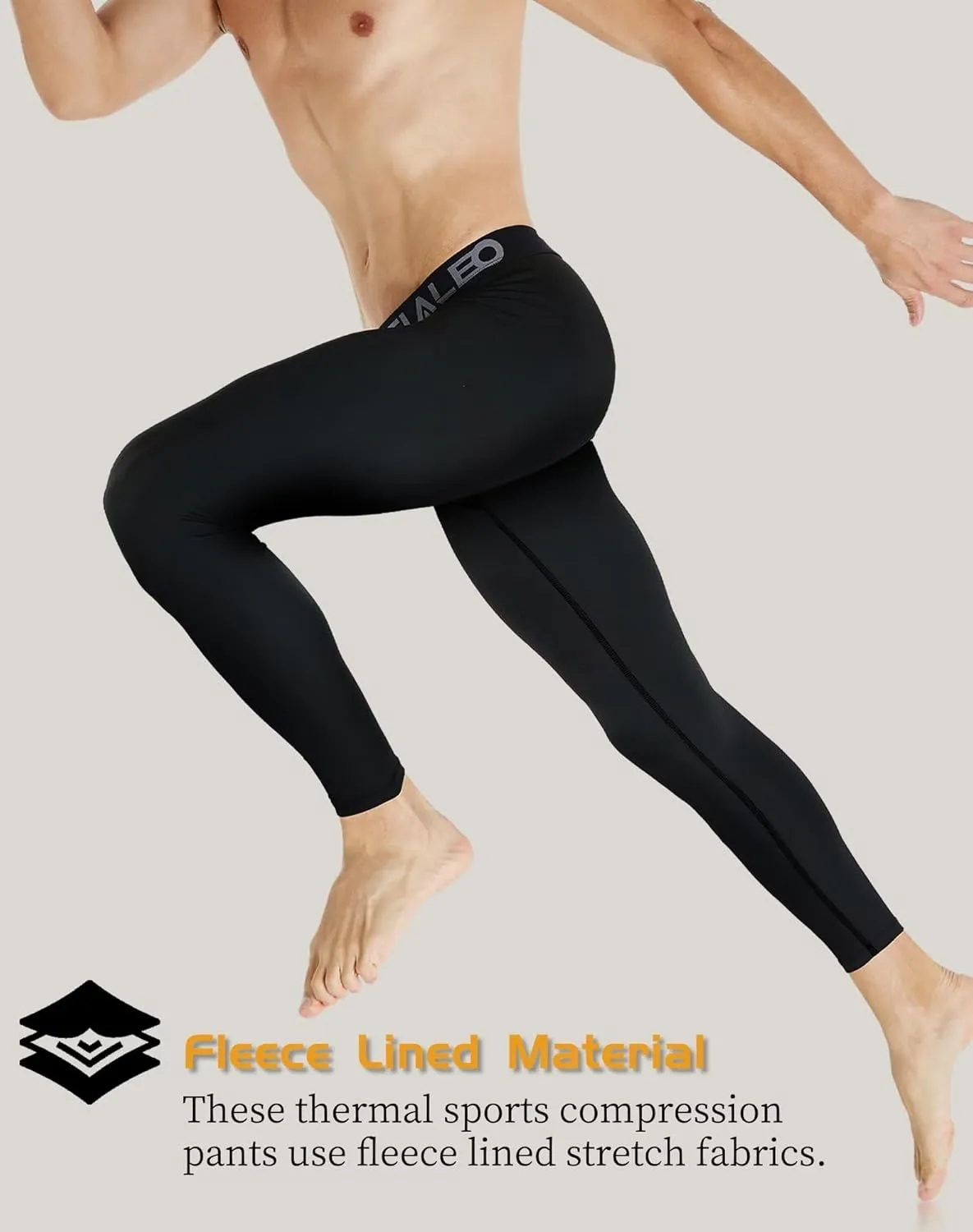 5 or 4 Pack Men's Thermal Compression Pants Fleece Lined Sports Tights Athletic Leggings Cold Weather Baselayer Winter Gear