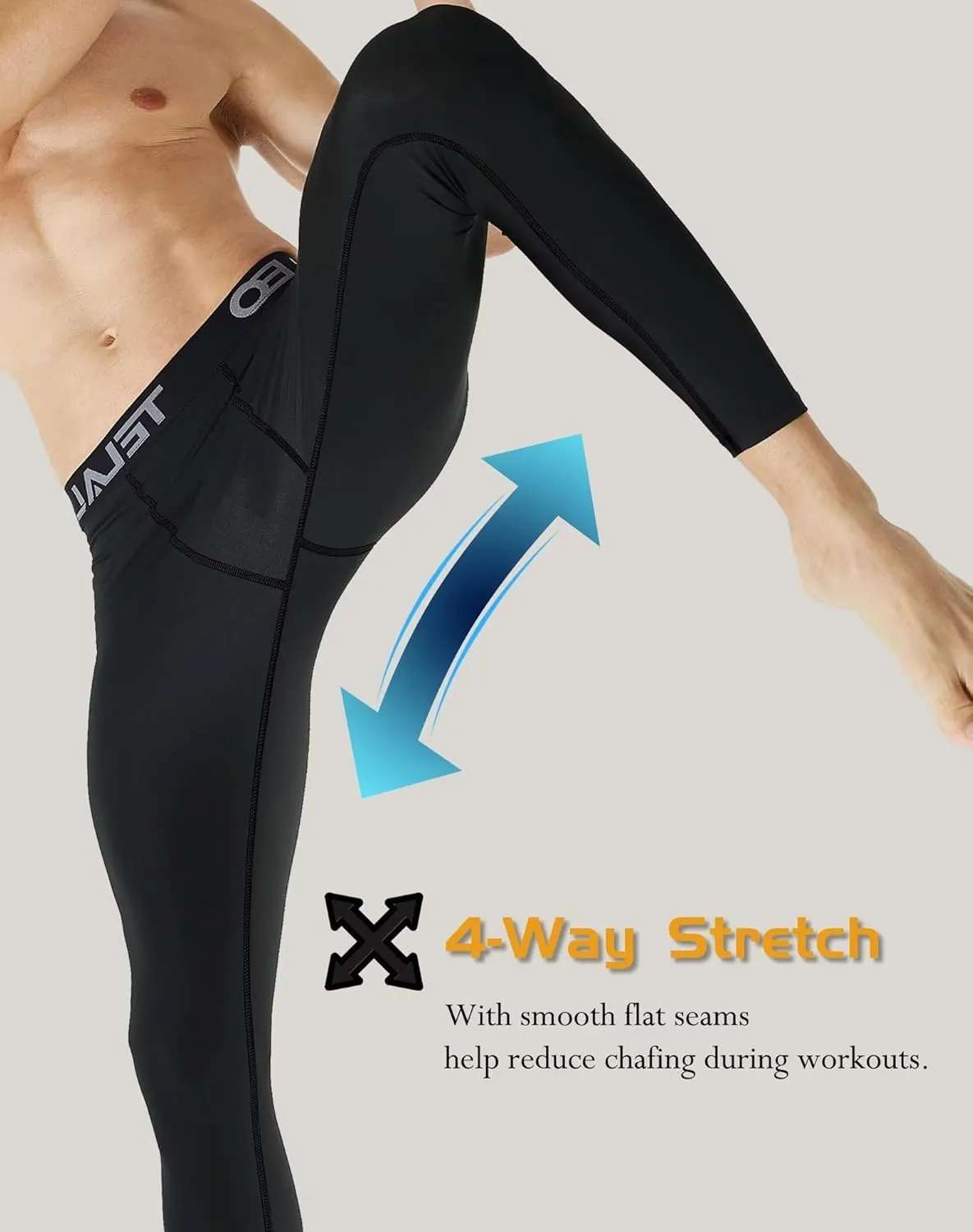 5 or 4 Pack Men's Thermal Compression Pants Fleece Lined Sports Tights Athletic Leggings Cold Weather Baselayer Winter Gear