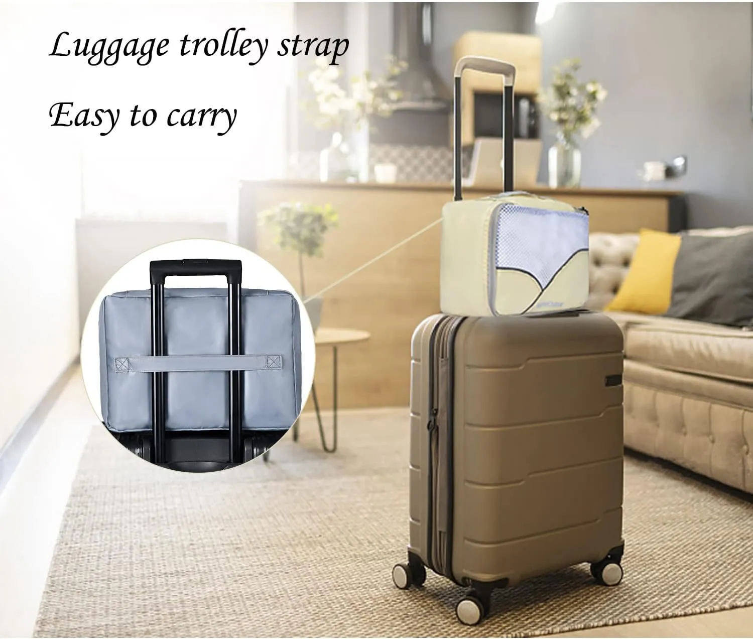 8 Set Packing Cubes for Travel (L,M,S,XS)-Suitcases Organizer Set for Travel Accessories Travel Essentials, Luggage Packing Bags for Carry on Suitcase (8set, Cream)