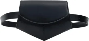 Adjustable PU Leather Belt Bag for Women Fashionable Waist Crossbody Purse for Travel and Everyday Use Black