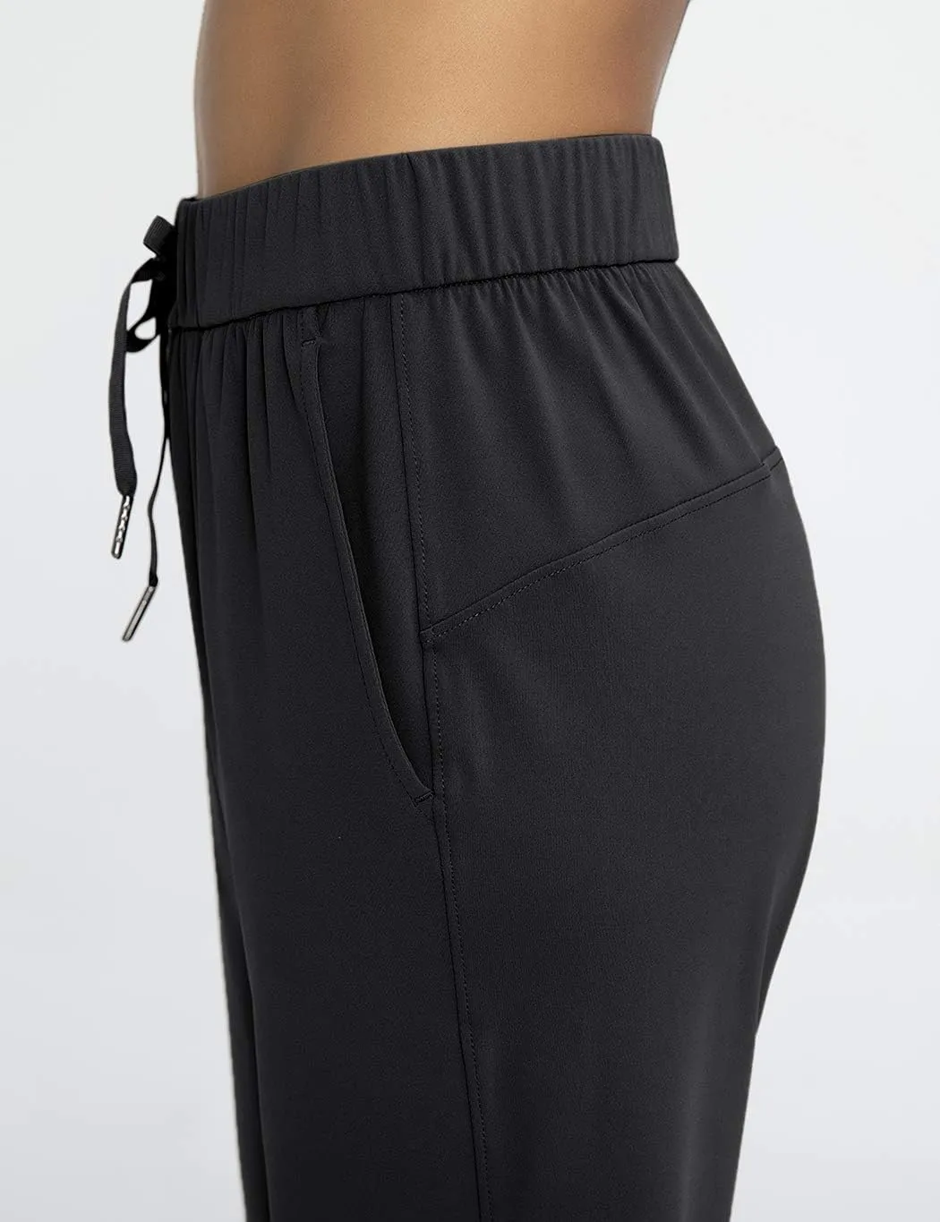 AJISAI Petite/Regular Women's 7/8 Joggers Travel Pants with Pockets Lounge Casual Stretch Workout Pants