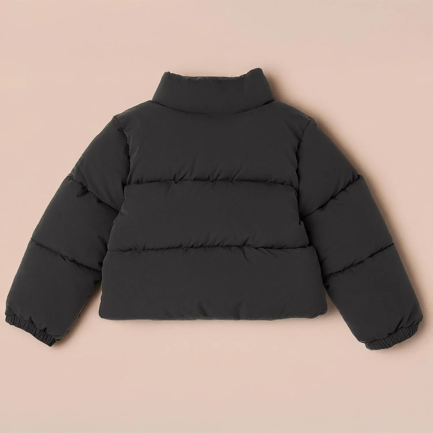 Amazon Essentials Girls and Toddlers' Cropped Full-Zip Puffer Jacket (Quilted Matte or Sherpa Fleece)