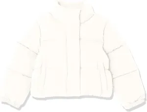 Amazon Essentials Girls and Toddlers' Cropped Full-Zip Puffer Jacket (Quilted Matte or Sherpa Fleece)