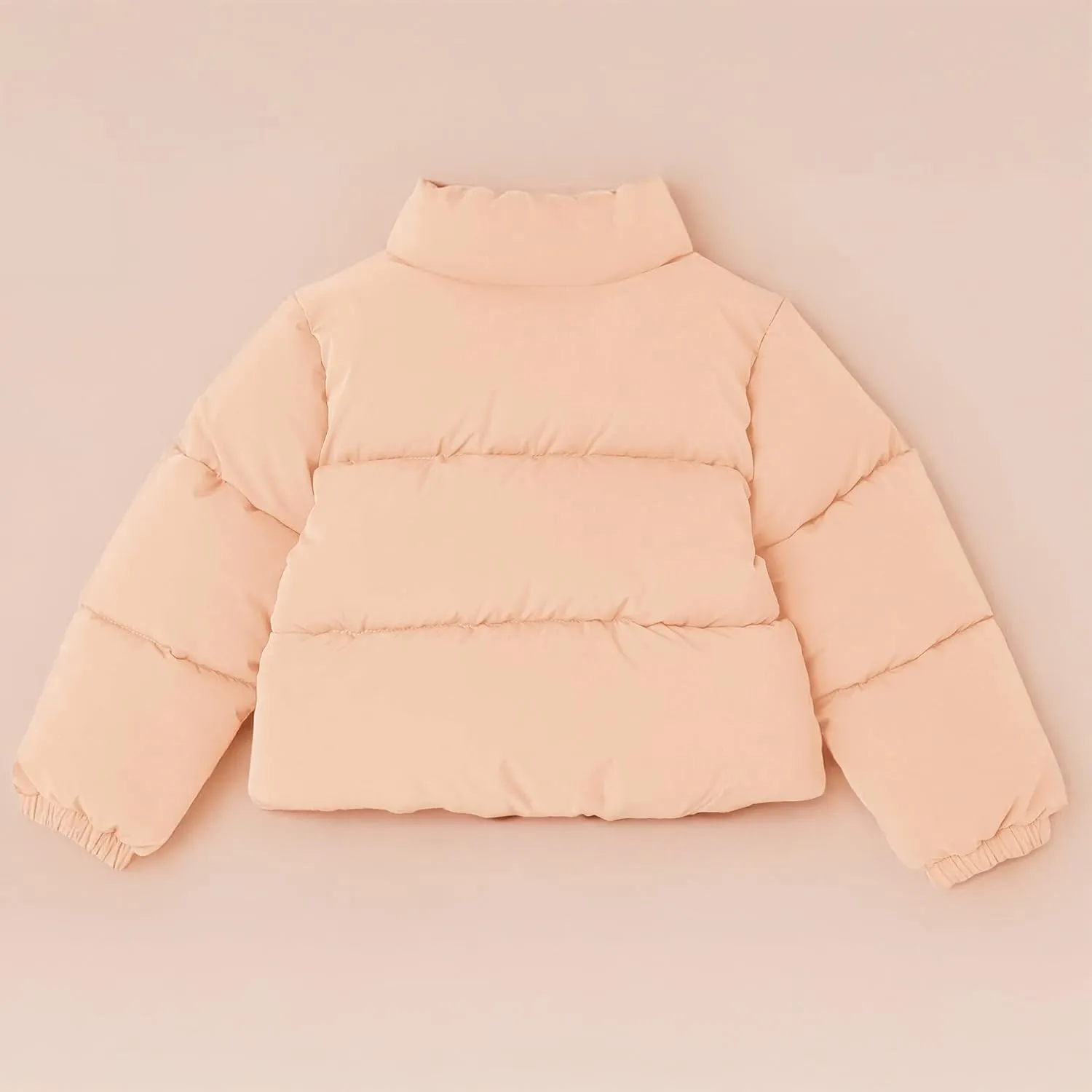 Amazon Essentials Girls and Toddlers' Cropped Full-Zip Puffer Jacket (Quilted Matte or Sherpa Fleece)