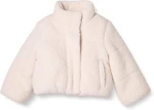 Amazon Essentials Girls and Toddlers' Cropped Full-Zip Puffer Jacket (Quilted Matte or Sherpa Fleece)