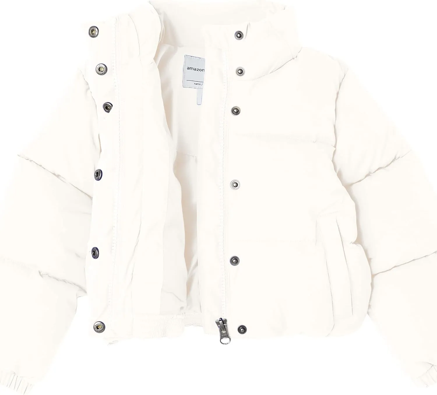 Amazon Essentials Girls and Toddlers' Cropped Full-Zip Puffer Jacket (Quilted Matte or Sherpa Fleece)