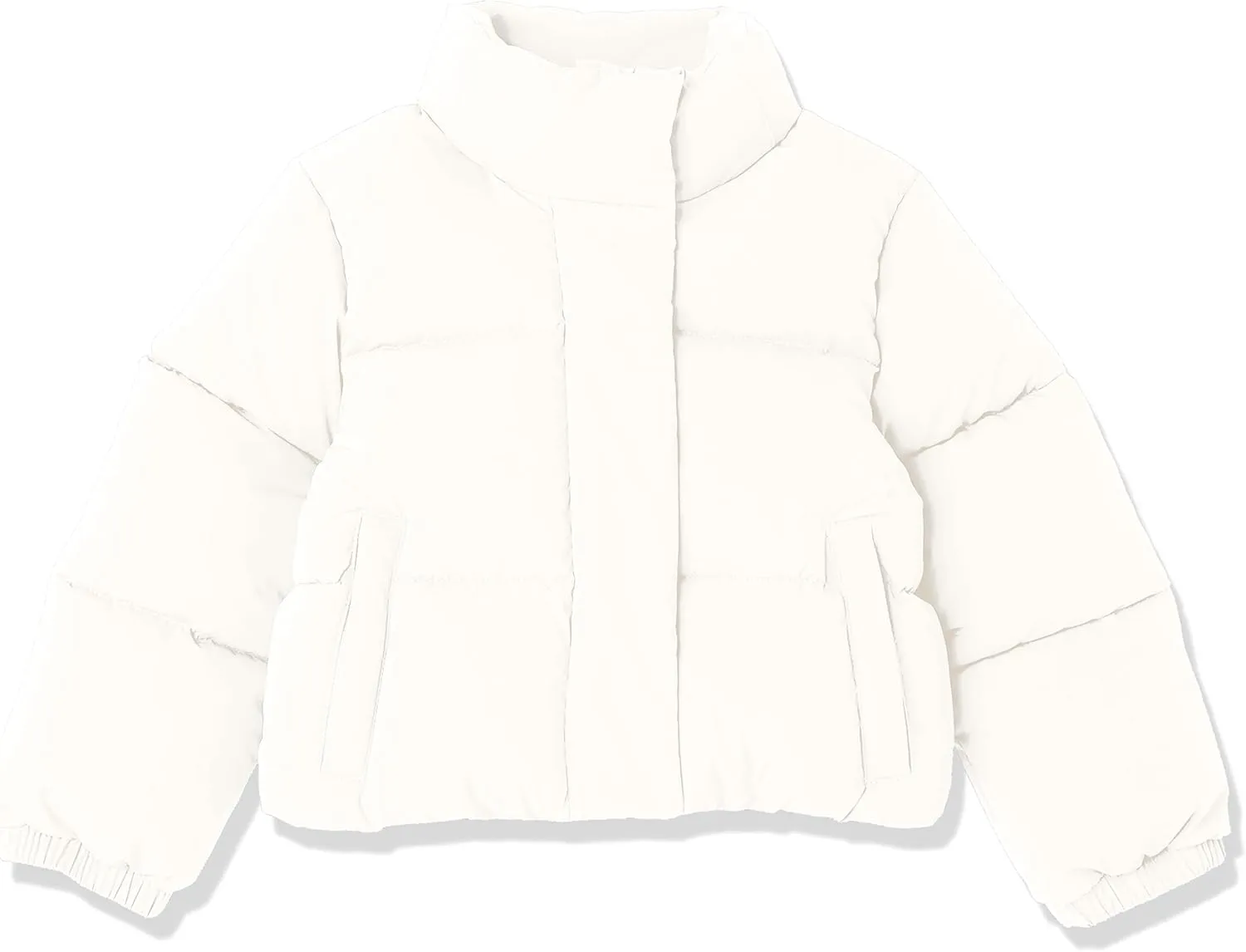 Amazon Essentials Girls and Toddlers' Cropped Full-Zip Puffer Jacket (Quilted Matte or Sherpa Fleece)