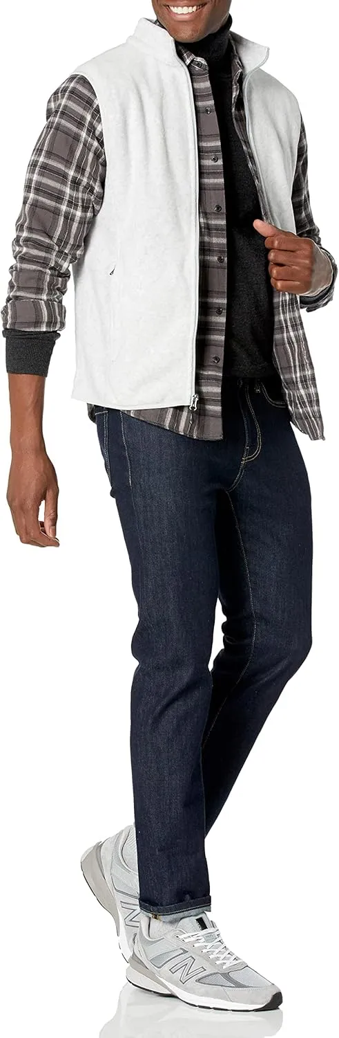 Amazon Essentials Men's Full-Zip Polar Fleece Vest (Available in Big & Tall)
