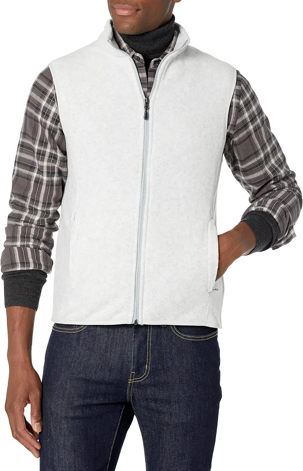 Amazon Essentials Men's Full-Zip Polar Fleece Vest (Available in Big & Tall)