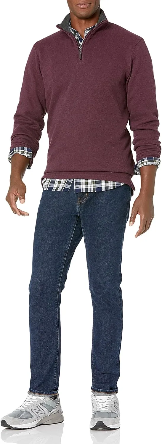 Amazon Essentials Men's Quarter-Zip French Rib Sweater, Casual Wear