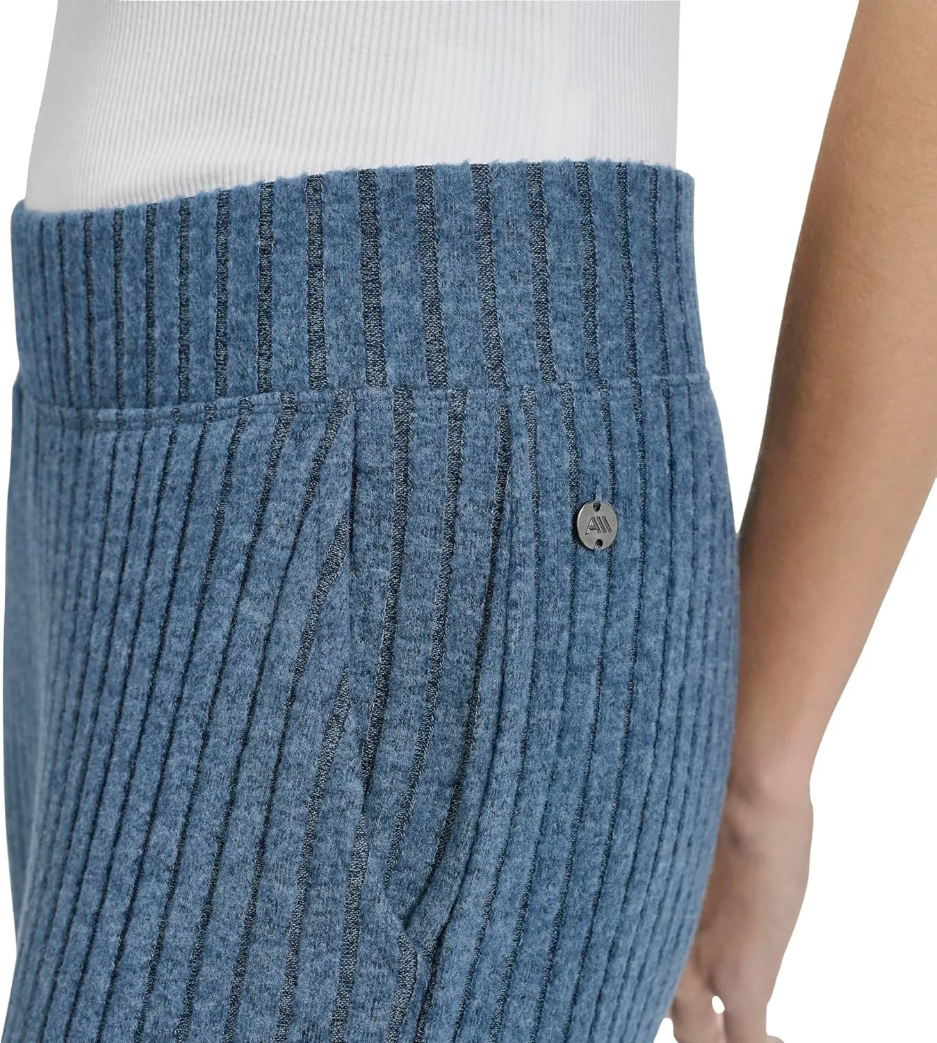 Andrew Marc Women's Pull on Wide Leg Ribbed Pants
