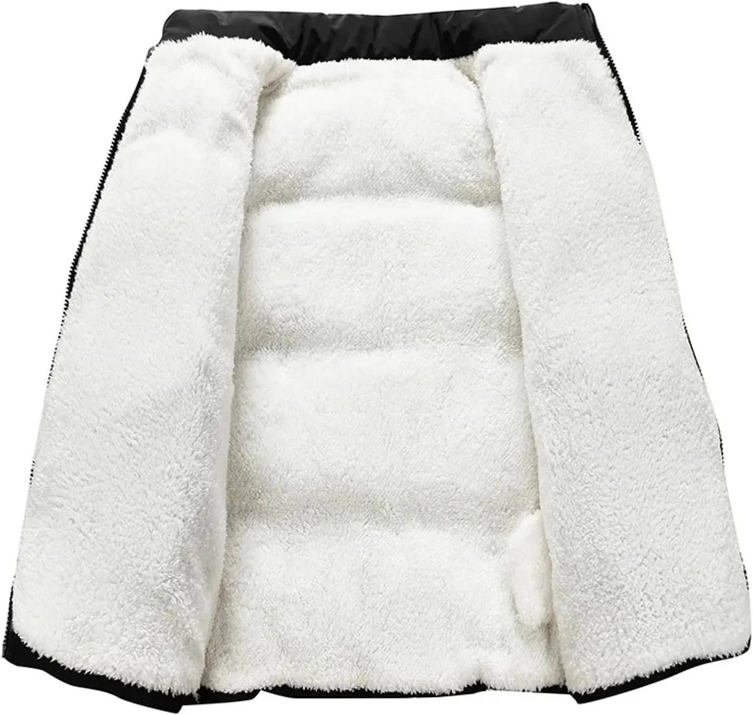 Autumn Winter Warm Men Plus Size Fleece Jacket Solid Color Thicken Cotton Padded Jacket Stand Collar Casual Coat