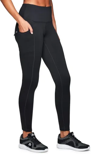Avalanche Women's Full Length High Waist Fleece Lined Legging with Zipper Pocket