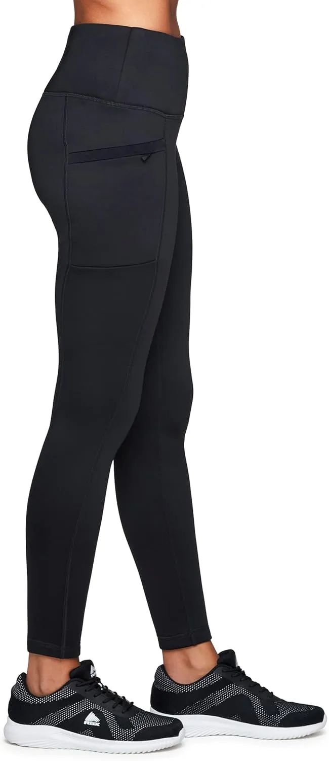 Avalanche Women's Full Length High Waist Fleece Lined Legging with Zipper Pocket
