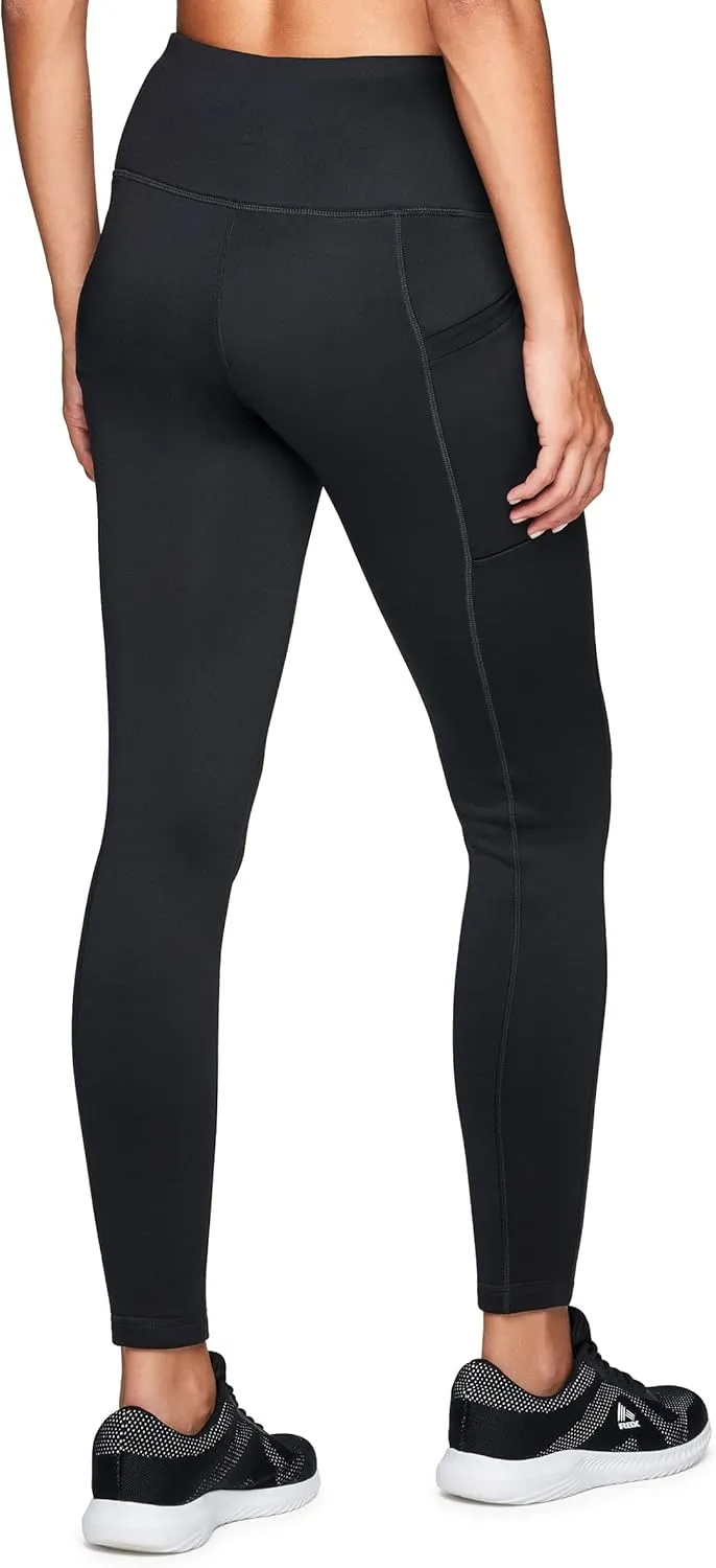 Avalanche Women's Full Length High Waist Fleece Lined Legging with Zipper Pocket