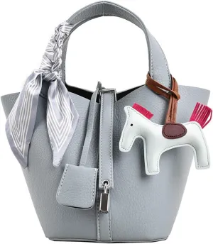 Bag Vegetable Basket, Handbag, PU Leather Lock Design, Fashionable and Aersatile Shoulder Bag, Shopping, Travel, Party