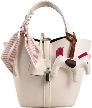 Bag Vegetable Basket, Handbag, PU Leather Lock Design, Fashionable and Aersatile Shoulder Bag, Shopping, Travel, Party