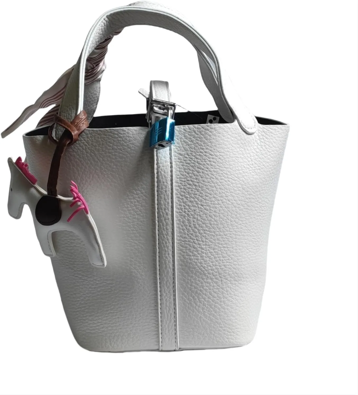 Bag Vegetable Basket, Handbag, PU Leather Lock Design, Fashionable and Aersatile Shoulder Bag, Shopping, Travel, Party