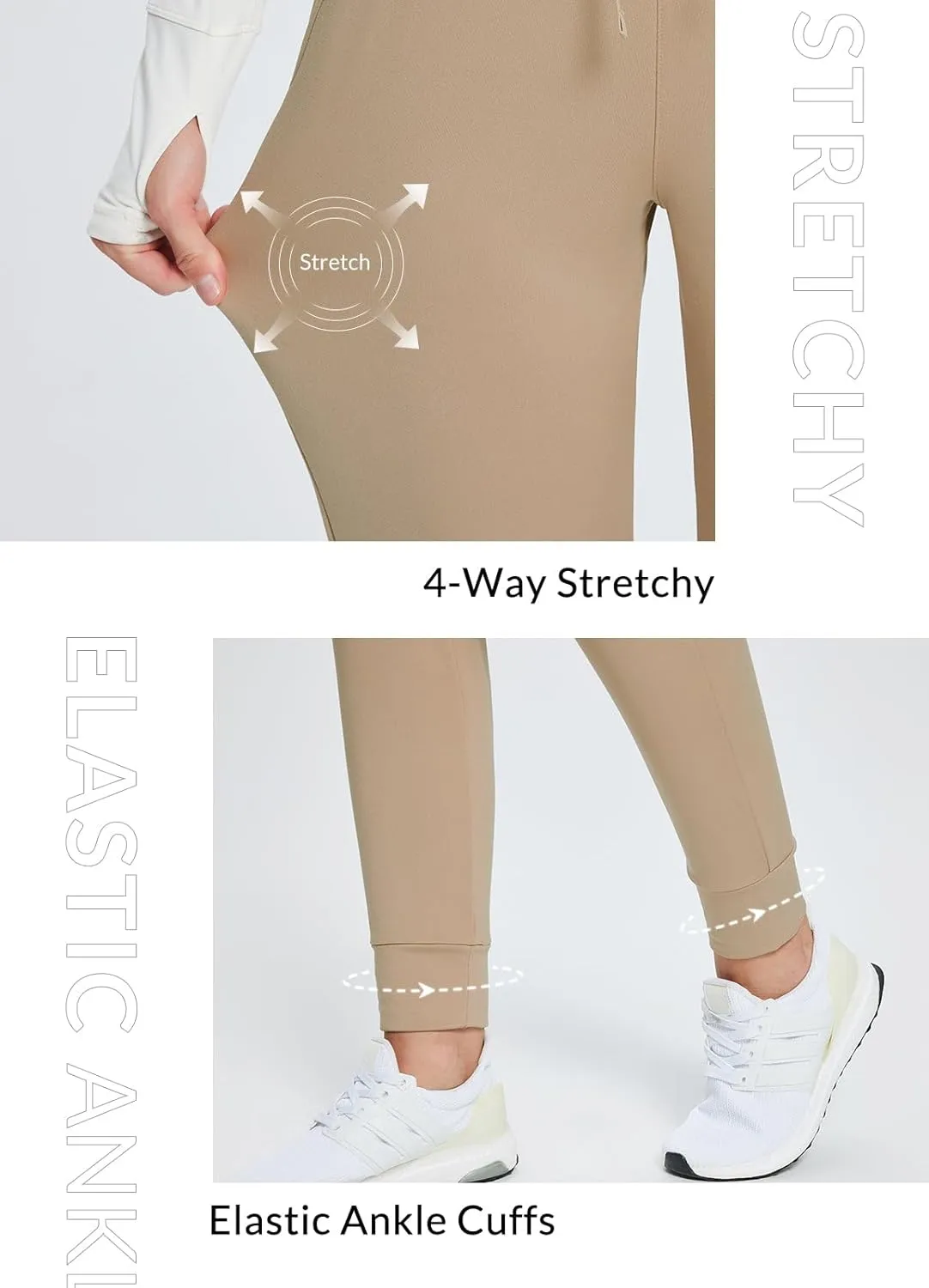 baleaf Women's Fleece Lined Pants Water-Resistant Sweatpants Winter Thermal Ski Hiking Running Joggers