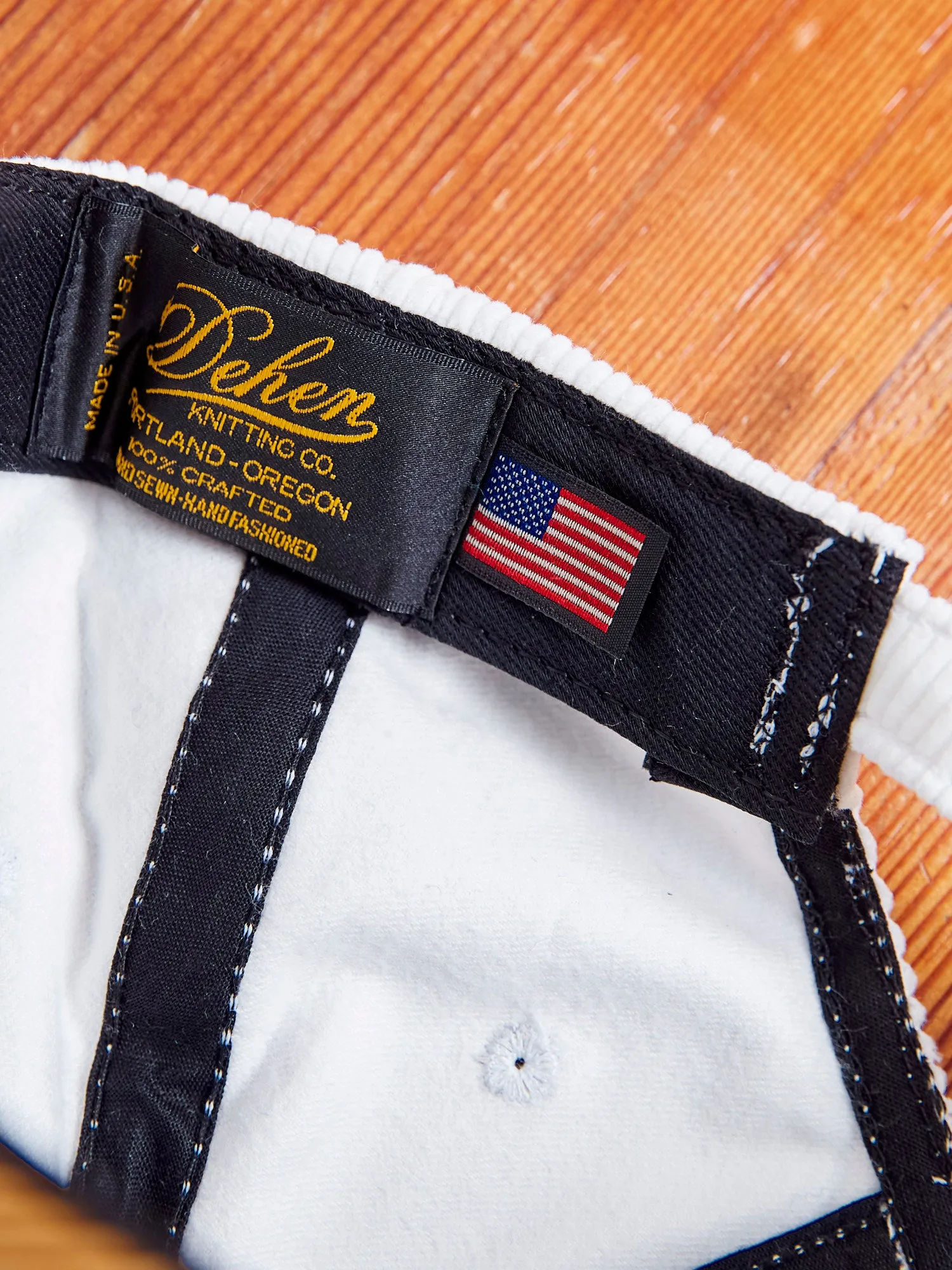 Baseball Hat in White Corduroy