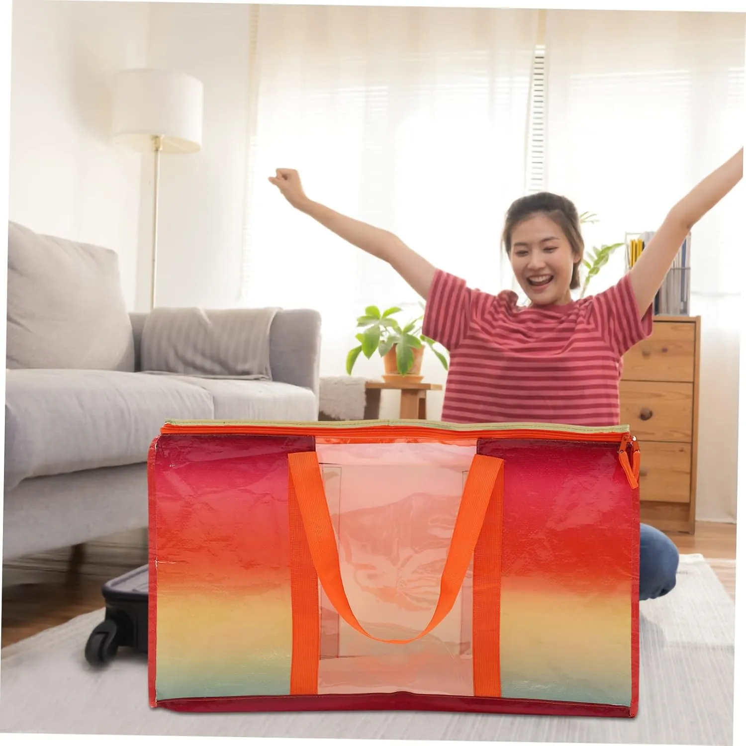Beaupretty Laundry Storage Organizer Bag Organizer Window for Blanket and Storage