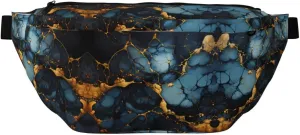 Black Gold Marbled Unisex Fanny Pack  Ideal for Travel, Running, Hiking, Walking, Workout, Fashionable & Large Capacity