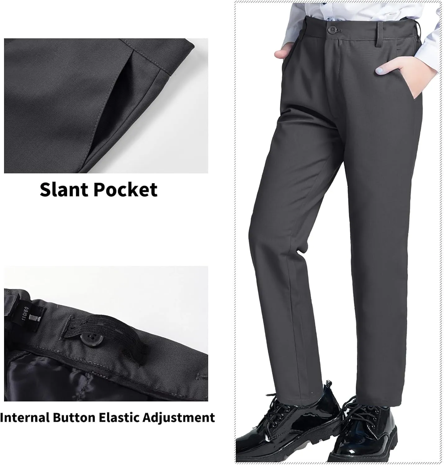 Boys' Suits Formal Slim Fit Tuxedo Boys Vest and Pants Set for Teens Dress Clothes Wedding Outfit with Tie and Bow Tie