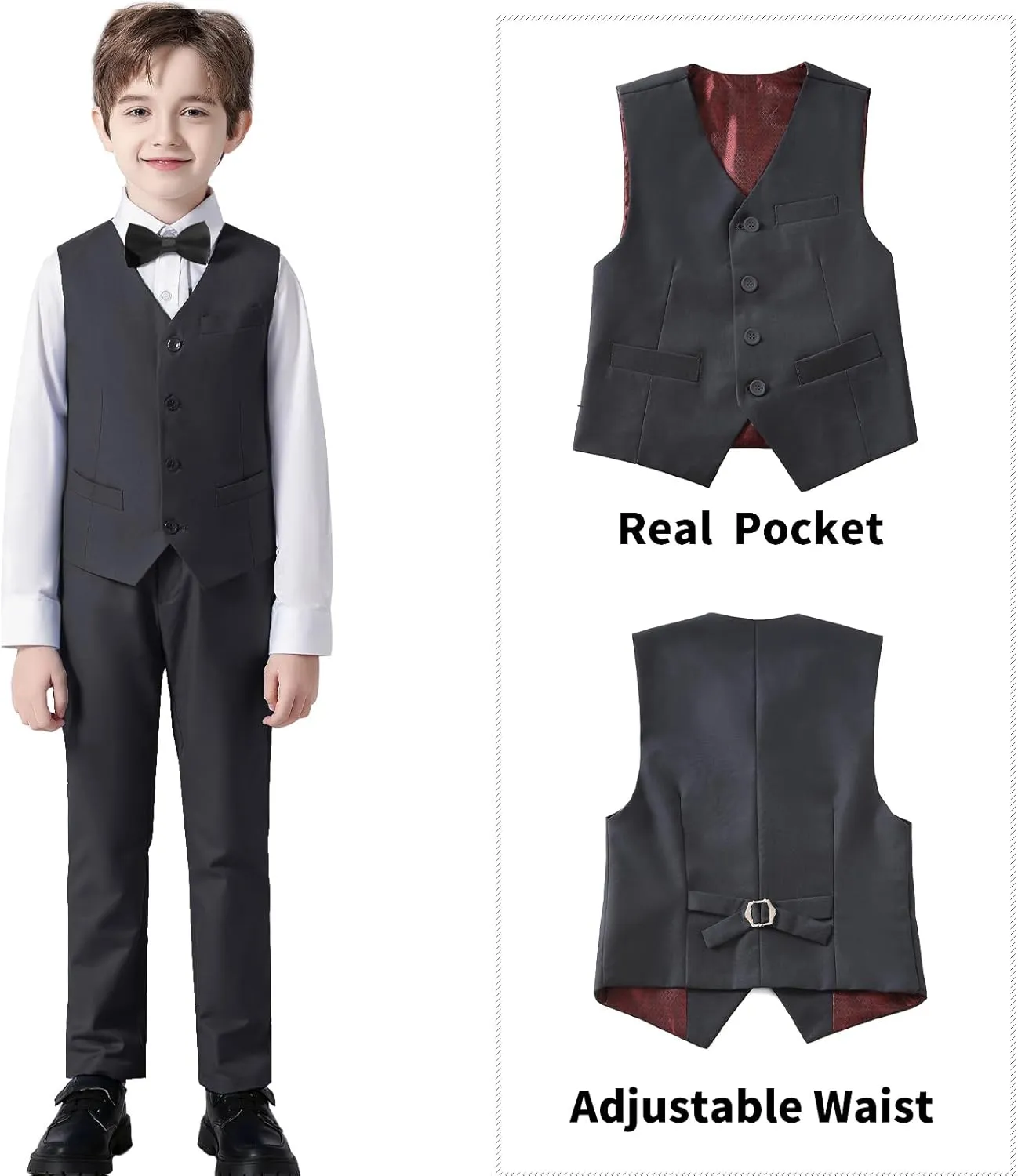 Boys' Suits Formal Tuxedo Slim Fit Boys Suit Set for Wedding Outfit Teen Boy Dress Clothes