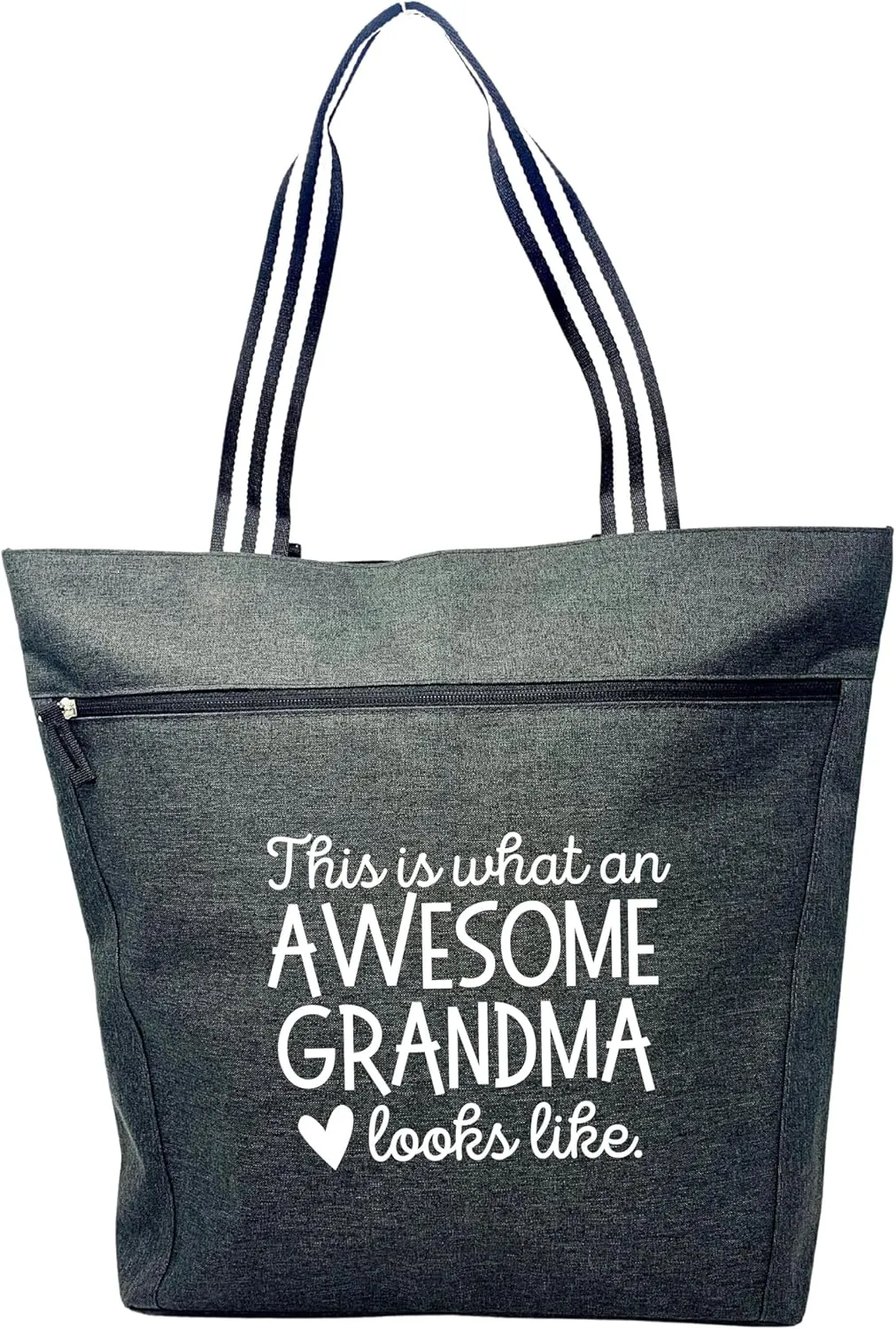 Brooke & Jess Designs Tote Bag for Grandma  Sturdy Canvas Grandma Tote w/Zipper & Inner Pocket Grandma Bag for Everyday Use
