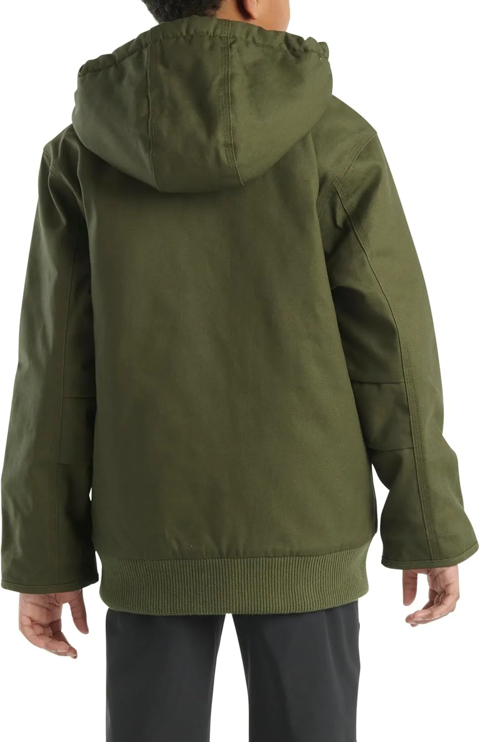 Carhartt Boys' Flannel-Lined Hooded Canvas Insulated Zip-Up Jacket