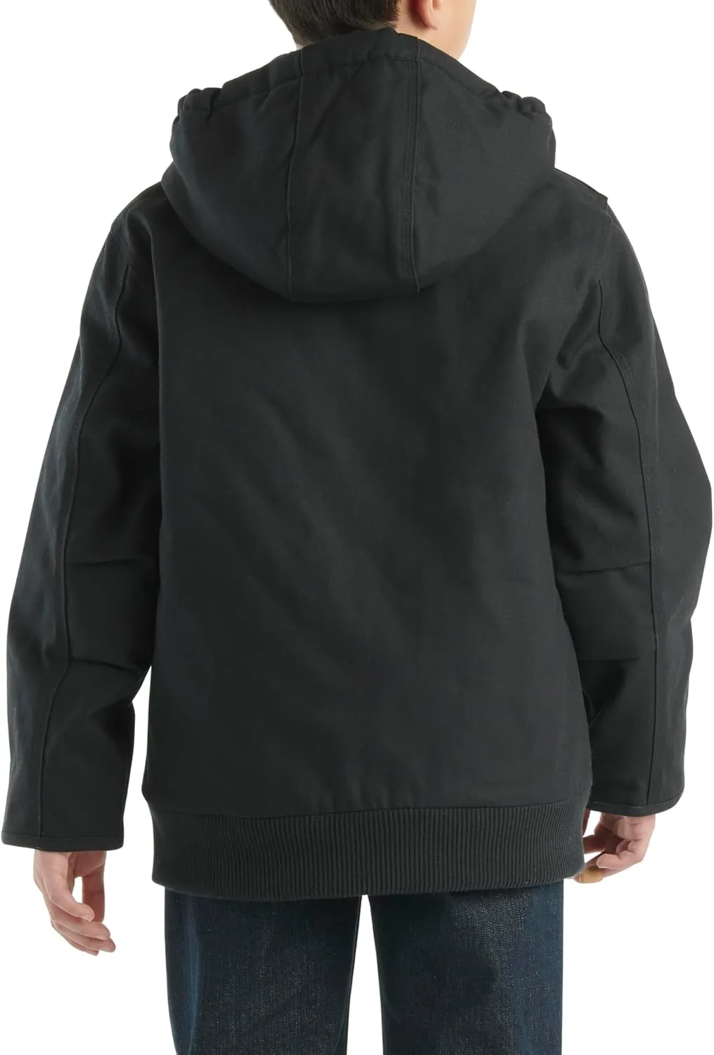 Carhartt Boys' Flannel-Lined Hooded Canvas Insulated Zip-Up Jacket