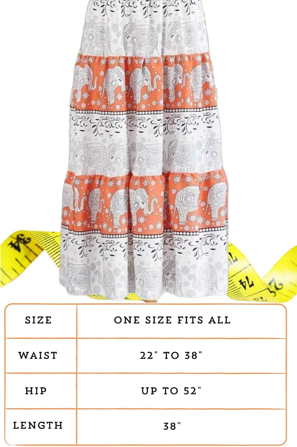 Casual Maxi High Waisted Lightweight Silky Soft Flowy Ruffle Cute Trendy Boho Hippy Long Skirts for Women, Elastic Waistband