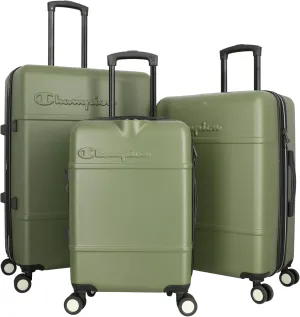 Champion 3-Piece Luggage Set - 21 25 29 Hardshell Suitcases with 8 Spinner Wheels - Expandable Carry-On & Checked Luggage - Durable ABS Material - Travel Bags - Airline Approved - Chive