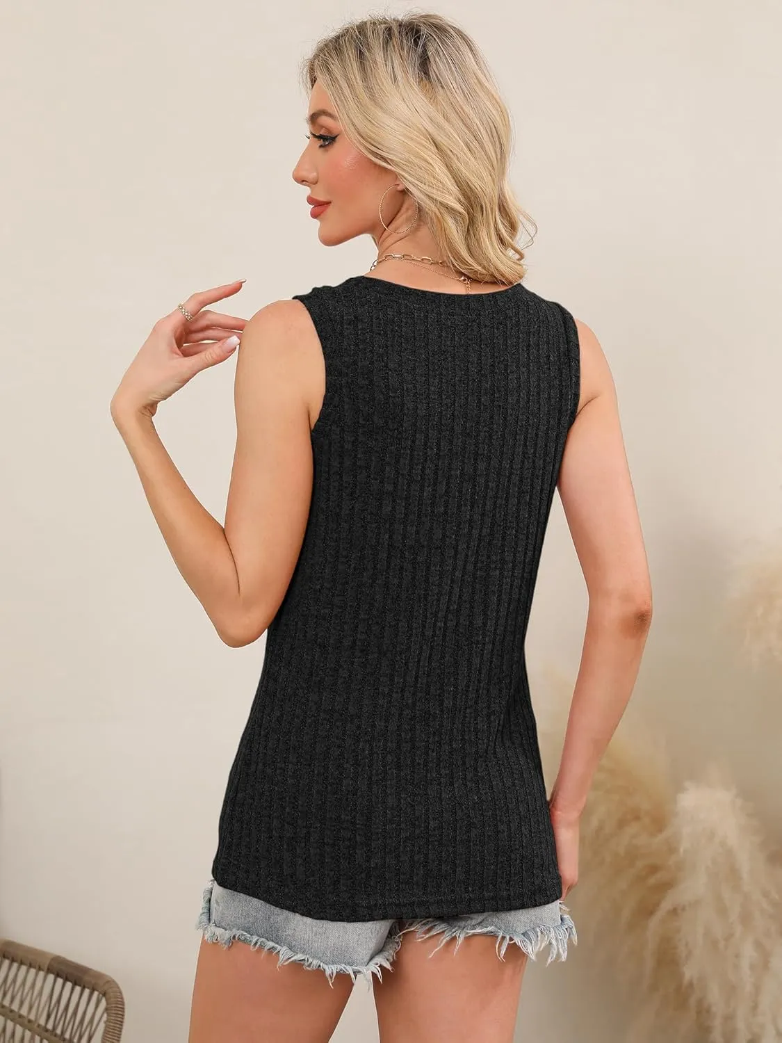 Chulianyouhuo Women's V Neck Tank Tops Summer Sleeveless Business Outfits 2025 Casual Spring Trendy Fashion Clothes