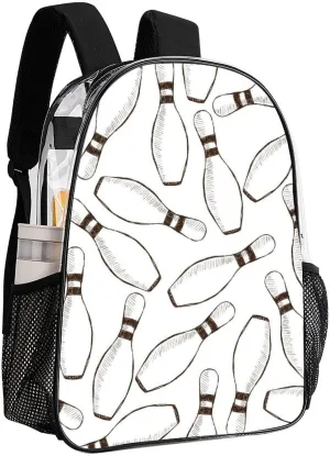 Clear Backpack Heavy Duty Bowling Pins Sports Balls 16 Inch for Stadium Events Concert Travel Work Sport Hiking Waterproof Sturdy Transparent Bag for Men Women
