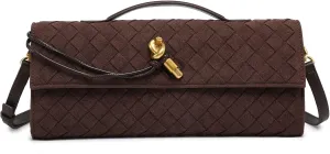 Clutch Purses for Women, Evening Bag Suede Woven Handbags for Women Casual Fashionable Purse Crossbody Shoulder