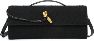 Clutch Purses for Women, Evening Bag Suede Woven Handbags for Women Casual Fashionable Purse Crossbody Shoulder