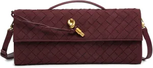 Clutch Purses for Women, Evening Bag Suede Woven Handbags for Women Casual Fashionable Purse Crossbody Shoulder