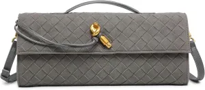 Clutch Purses for Women, Evening Bag Suede Woven Handbags for Women Casual Fashionable Purse Crossbody Shoulder