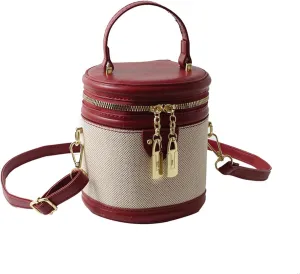 Colorblock Bucket Bag For Women, 2025 New Summer Design Cylinder Bag, Fashionable Crossbody Bag for Womens
