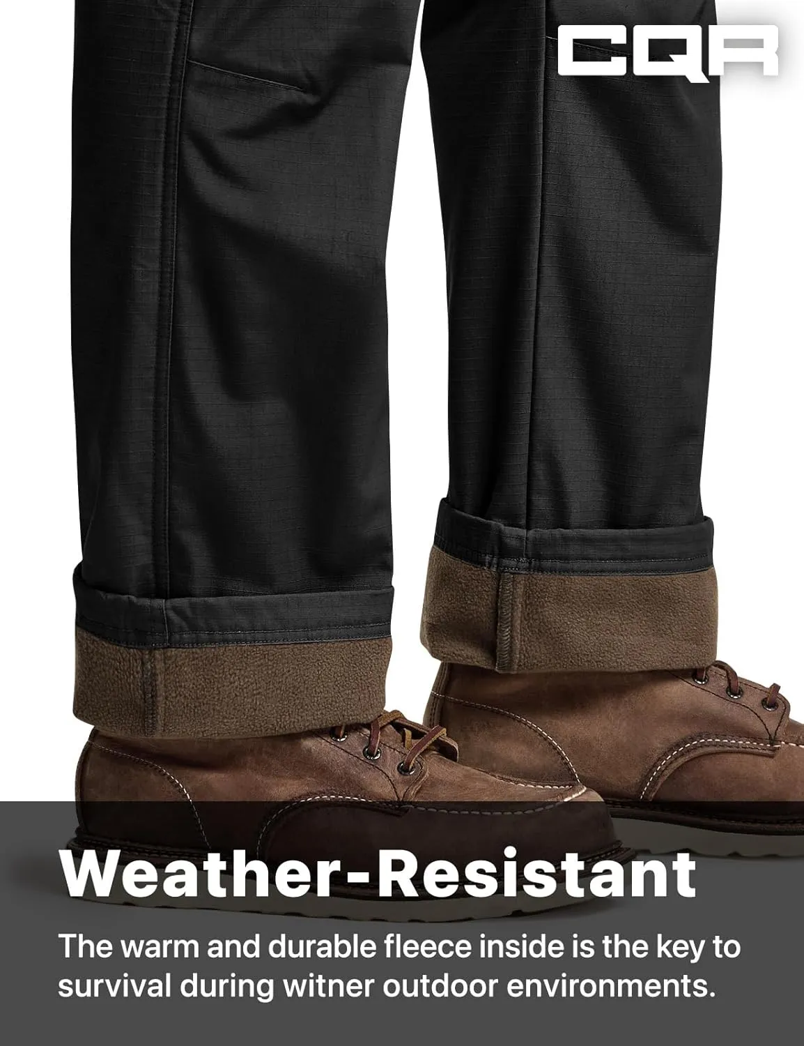 CQR Men's Winter Tactical Cargo Pants, Thermal Fleece Lined Outdoor Snow Ski Hiking Work