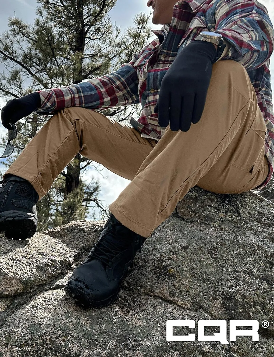 CQR Men's Winter Tactical Cargo Pants, Thermal Fleece Lined Outdoor Snow Ski Hiking Work