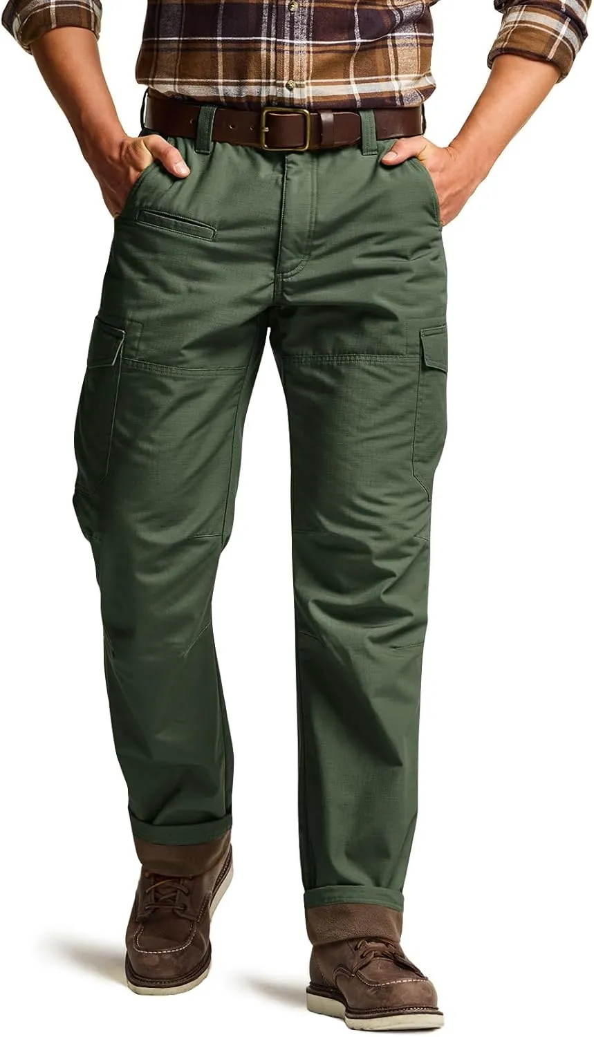 CQR Men's Winter Tactical Cargo Pants, Thermal Fleece Lined Outdoor Snow Ski Hiking Work