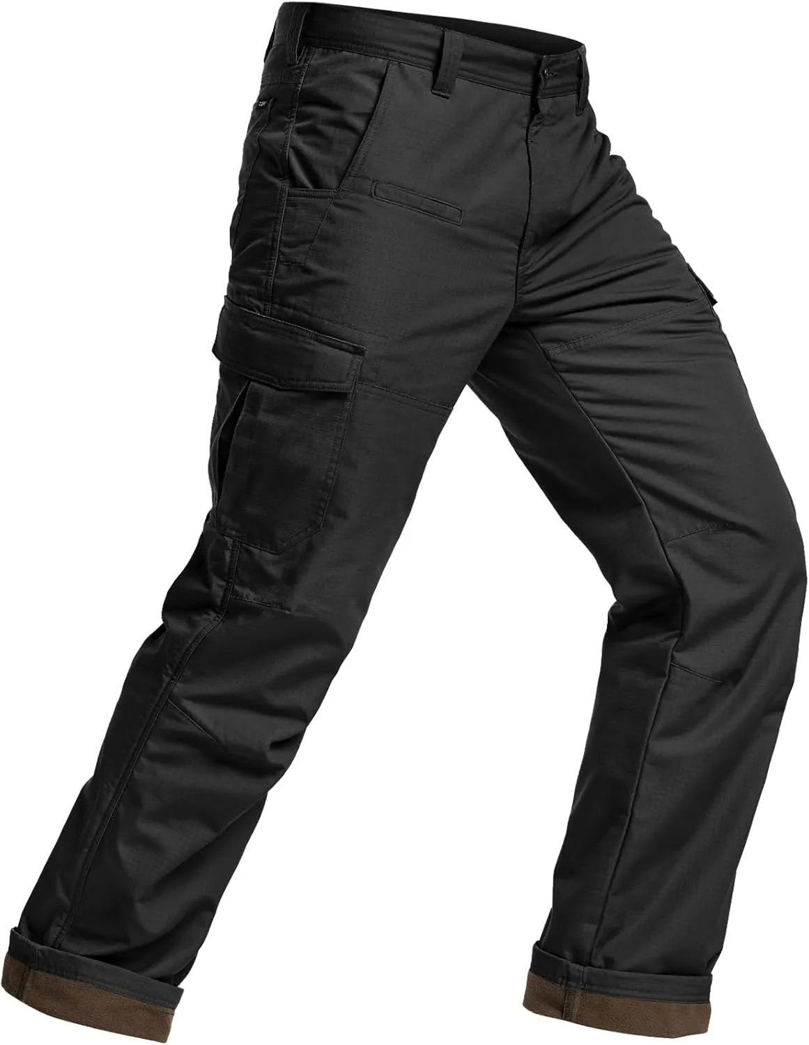 CQR Men's Winter Tactical Cargo Pants, Thermal Fleece Lined Outdoor Snow Ski Hiking Work